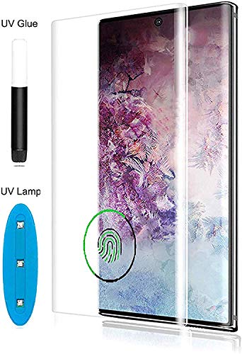 Product Cover Aeidess Tempered Glass for Samsung Galaxy Note 10+ / Galaxy Note 10 Plus Advanced Border-Less Full Edge to Edge UV Screen Protector with Installation kit - Pack of One