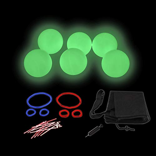 Product Cover Rukket Dodgeball Set | Glow in The Dark Inflatable Playground Dodge Ball Gator Skin Game for Adults & Kids | Bouncy Kick, Foursquare, Handball Toy for Schools with Carry Bag & Air Pump