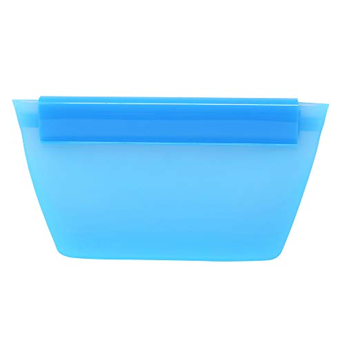 Product Cover Zippware Reusable Silicone Containers, UPDATED BOWL BPA Free Food Storage Bags for Sandwiches, Sous Vide, Lunch, Baby Food & Meal Prep, Microwave, Dishwasher & Freezer Safe (Blue, Small 3 Pieces)