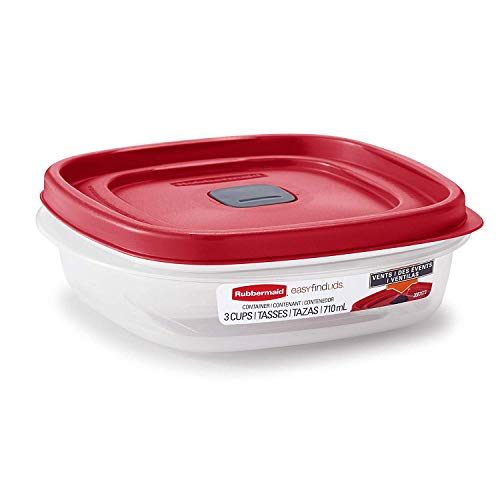 Product Cover Rubbermaid 2030328 Easy Find Vented Lid Food Storage Container, 3-Cup (4)