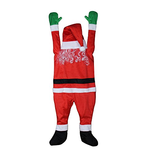 Product Cover YEAHBEER Christmas Outdoor Decoration,Plush Santa Hanging from Gutter or on The Eaves/Chimney/Tree 4'6