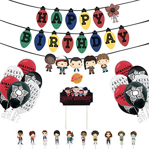 Product Cover Vercico Eleven Things Themed Birthday Party Supplies Set Happy Birthday Banner, Cake Topper, Cupcake Toppers, Balloons for Kids Party Decorations