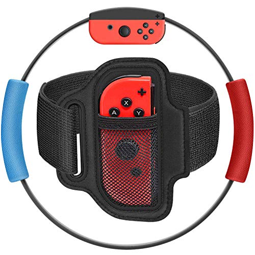 Product Cover Ring-Con Grips and Leg Fixing Strap, Ring-Con Adventure Anti-Slip Grips Adjustable Leg Strap Set Kit for Ring-Con Nintendo Fit Adventure Game- Upgraded Version