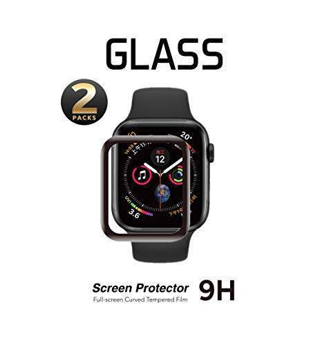 Product Cover SNSIR Screen Protector 44mm for Apple Watch Series 5/4 [2 Pack] [Tempered Glass] Full Coverage Protective Foil 9H (44mm)
