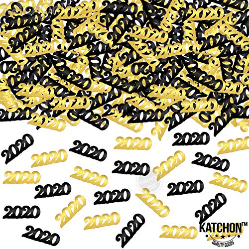 Product Cover KatchOn 2020 Confetti | Pack of 1000, 1.5 Oz - Graduation Table Decorations | Graduation Confetti Great for Graduation Party Supplies | Graduations Decorations 2020 | Gold and Black