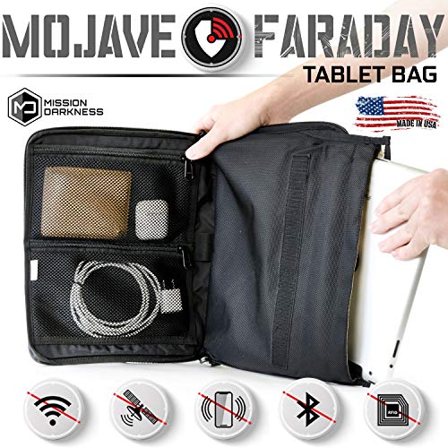 Product Cover Mission Darkness Mojave Faraday Tablet Bag // Multi-Functional Travel Case with Accessory Pockets and Built-in Faraday Sleeve // Signal-Blocking, Anti-Tracking, Anti-Hacking, Anti-Spying Faraday Cage