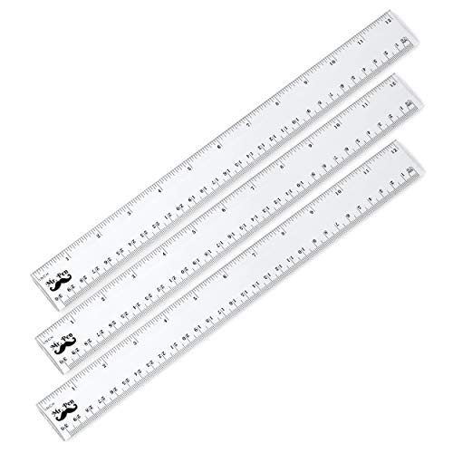 Product Cover Mr. Pen- Ruler, Rulers 12 inch, Pack of 3, Clear Ruler, Plastic Ruler, Drafting Tools, Rulers for Kids, Measuring Tools, Ruler Set, Ruler inches and Centimeters, Transparent Ruler
