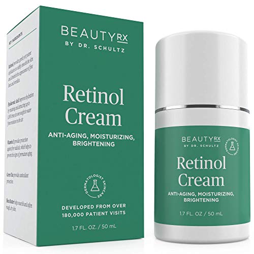 Product Cover BeautyRx by Dr. Schultz Retinol Cream Moisturizer 2.5% for Face & Eyes for Wrinkle, Fine Lines & Dark Spots w/ Hyaluronic Acid & Vitamin A. Best Night & Day Anti-Aging Treatment for Women & Men 1.7 oz