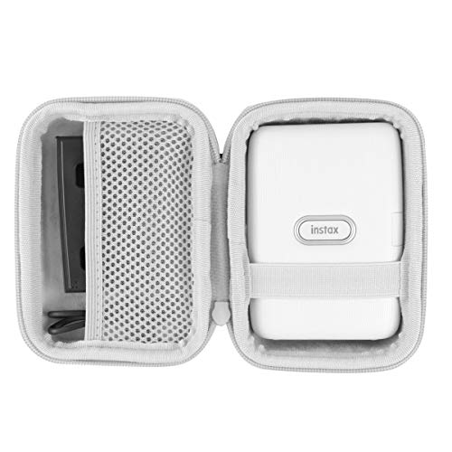 Product Cover co2crea Hard Travel Case for Fujifilm Instax Mini Link Smartphone Printer (Ash White Case + Inside White)