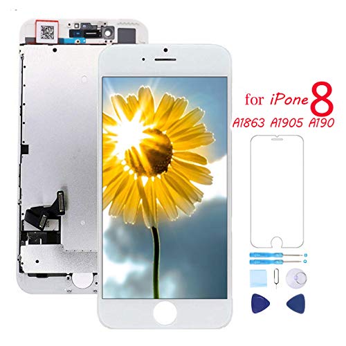 Product Cover Screen Replacement for iPhone 8 A1863 A1905 A1906 (4.7) LCD 3D Touch Screen Digitizer Display with Free Repair Tool Kits, Free Screen Protector (White)