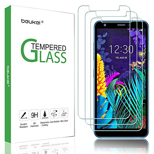 Product Cover (3-Pack) Beukei for LG K30 (2019) Screen Protector Tempered Glass, for LG Aristo 4 Plus/Lg Journey LTE/LG Escape Plus/LG Arena 2 Screen Protector, Anti Scratch, Bubble Free