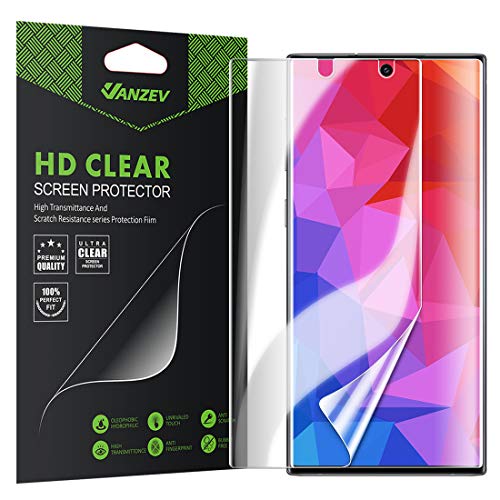 Product Cover VANZEV Q-Stick Screen Protector for Samsung Galaxy Note 10 Plus (6.8 inch) Bubble Free Case Friendly Self Healing Ultrasonic Fingerprint Compatible HD Clear Flexible TPU Film [Not Glass, 2 Pack]