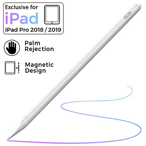 Product Cover Stylus Pen for iPad with Palm Rejection, iPad Pencil with Magnetic Design Compatible with Apple iPad 6th 7th Gen/iPad Pro 3rd Gen/iPad Mini 5th Gen/iPad Air 3rd Gen, Rechargeable Active Stylus