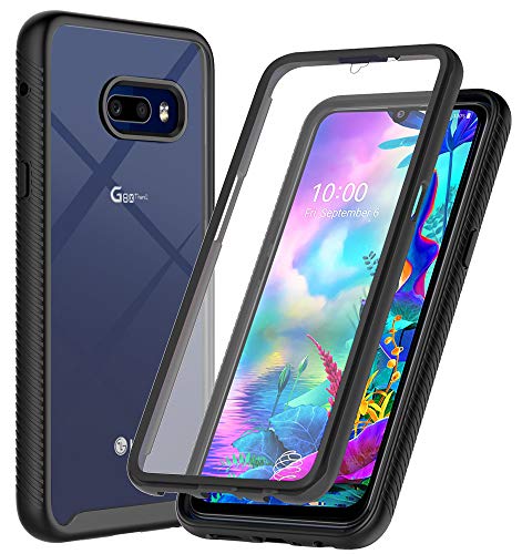 Product Cover ONOLA Designed for LG G8X ThinQ Case,Three Defense Built-in Screen Protector Crystal Clear Full Body Shockproof Slim Fit Cover for LG G8X ThinQ/LG V50S ThinQ (Black)