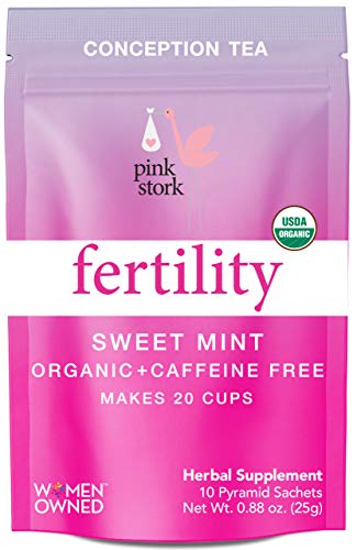Product Cover Pink Stork Fertility Tea: Sweet Mint, USDA Organic, Fertility + Hormones + Cycle, Women-Owned, 20 Cups