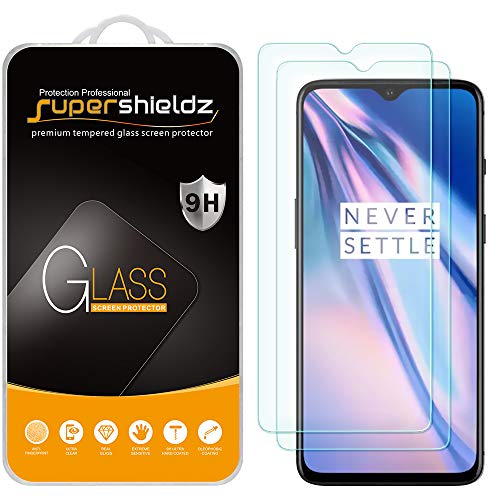 Product Cover (2 Pack) Supershieldz for OnePlus 7T Tempered Glass Screen Protector, 0.33mm, Anti Scratch, Bubble Free