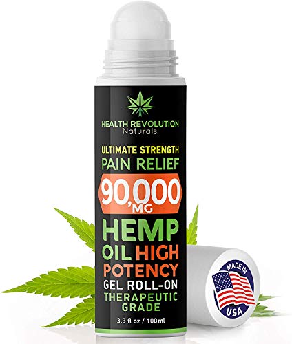 Product Cover Hemp Pain Relief Roll On Gel, New More Potent Formula for 2020, Faster Acting, Longer Lasting Than Oil or Cream, Arthritis, Muscle, Joint & Back Pains. Acne Treatment. Cooling Topical Analgesic 3.3oz