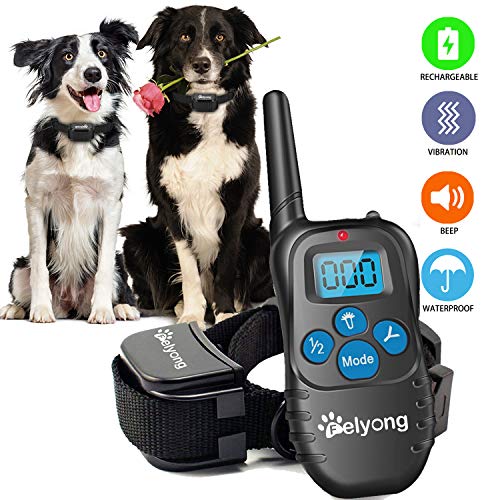 Product Cover Felyong Dog Training Collar with Remote, Waterproof and Rechargeable Dog Shock Collar, Beep Vibration and Shock Harmless E Collar for Small Medium Large Dogs, 1000 ft Remote Control