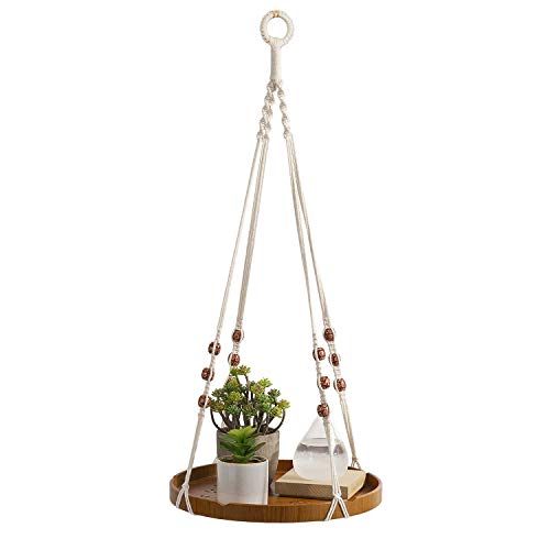 Product Cover TIMEYARD Macrame Plant Hanger - Indoor Hanging Planter Shelf - Decorative Flower Pot Holder - Boho Bohemian Home Decor, in Box, for Succulents, Cacti, Small Plants