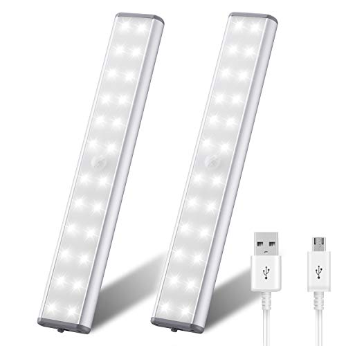 Product Cover Under-Cabinet Lighting (2 Pack) 3 Colour Temperature Switchable Closet Light (Warm White Natural) by 24 Super Bright LED Lights. Ideal for Closet, Under Cabinet or Anywhere Dark