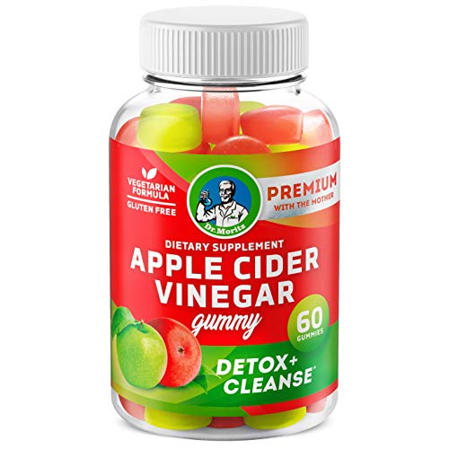 Product Cover Apple Cider Vinegar Gummies with The Mother & Ginger - All Natural Raw ACV Supplement for Detox & Cleanse and Healthy Digestion - Energy Booster and Weight Loss for Women Kids and Men (60 Count)