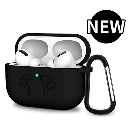 Product Cover AirPods Pro Case, OHUI Soft Silicone Full Protective Shockproof Cover with Keychain Set Compatible for Apple AirPods Pro (Front LED Visible)