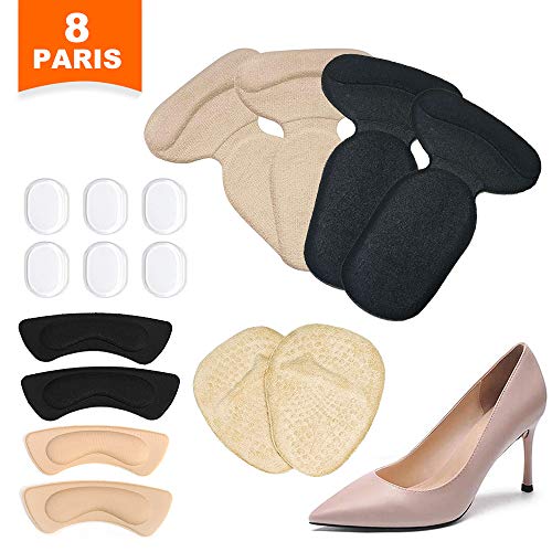 Product Cover 16PCS Heel Cushion Inserts/High Heel Pads for Women & Men, Reusable Foot Care Protector Grips Best for Loose Shoe, Heel Anti Slips, Blister, Heel Rubbing and Heel Pain Relief Bunion Callus