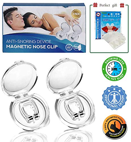 Product Cover Latest Anti snoring Device Silicone Magnetic Anti Snore Nose Clipple Effective-Easy Stop Snoring Solution Professional Sleeping Aid Relieve Snore for Men Women (2 Pack)