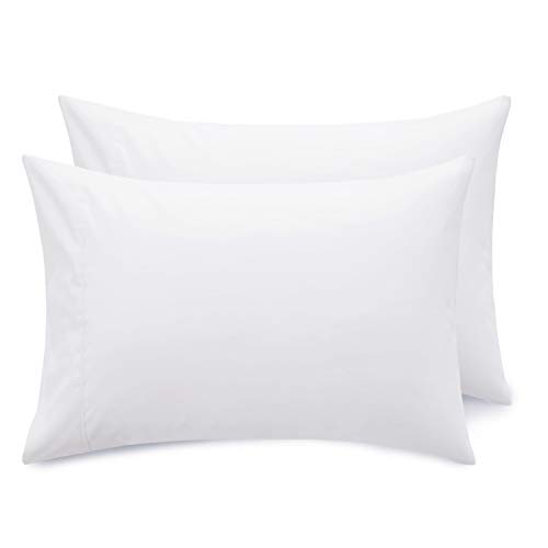Product Cover Bedsure White Pillowcase Set - Queen Size (20x30 inches) Bed Pillow Cover - Brushed Microfiber, Wrinkle, Fade & Stain Resistant - Envelop Closure Pillow Case Set of 2