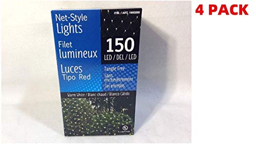 Product Cover TC Brand 150 Count Warm White LED Net Style Light - 6 x 4 Feet in Box (Warm White Pack of 4)