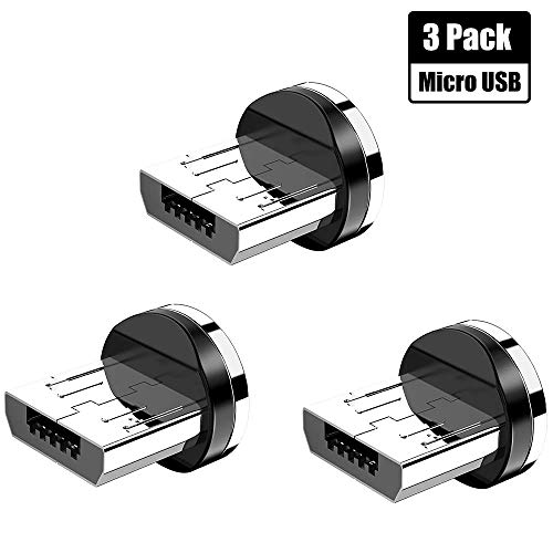 Product Cover 3 Magnetic Tips, CAFELE 3 Pack Micro USB Multi Magnetic Adapter Magnet Connector for Magnetic Charging Cable,Used for Cellphone Shaver Headset Earphone Flashlight Camera Micro Devices etc