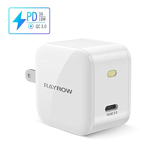 Product Cover USB C Wall Charger, 18W PD3.0 Type C Power Delivery Fast Charging Adapter with Foldable Plug for iPhone 11/Pro/Max/XS/Max/XR/X, Pixel, Galaxy, iPad Pro and More