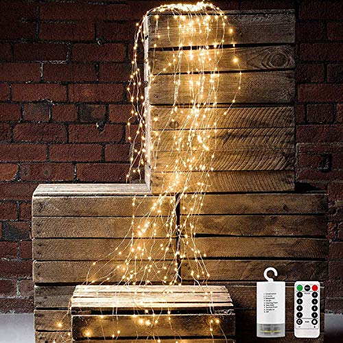 Product Cover Battery Powered String Lights Outdoor - Twinkle Fairy Lights, 10 Strands 200 LEDs Waterproof Timer String Lights Decorative Vine Led Lights for Outdoor, Bedroom, Garden, Christmas Tree