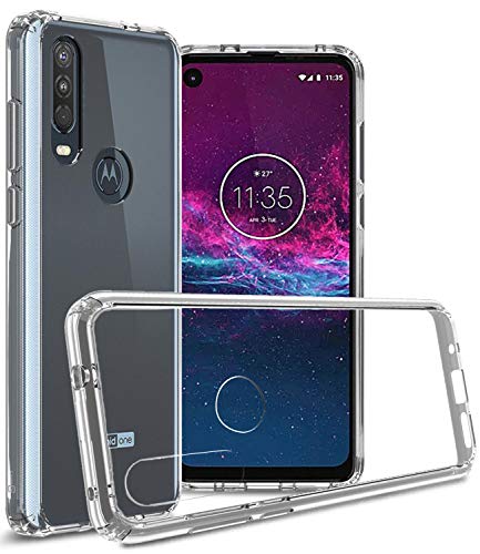 Product Cover CoverON Hard Slim Fit ClearGuard Series for Motorola One Action Case, Clear