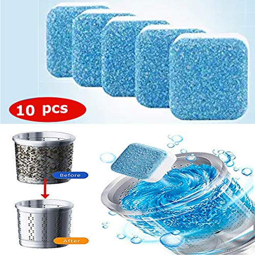 Product Cover Effervescent Tablet Washer Cleaner,Solid Washing Machine Cleaner,Deep Cleaning Remover with Triple Decontamination for Bath Room Kitchen (10pcs)