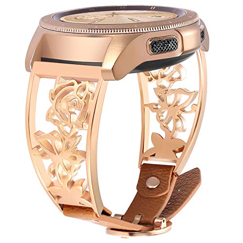 Product Cover VIGOSS Bracelet Compatible with Galaxy Watch 42mm Bands/Active 2 40mm 44mm Band Rose Gold Women 20mm Luxury Stainless Steel Jewelry Bangle Replacement for Samsung Galaxy Watch 42mm/Active 2 40mm 44mm