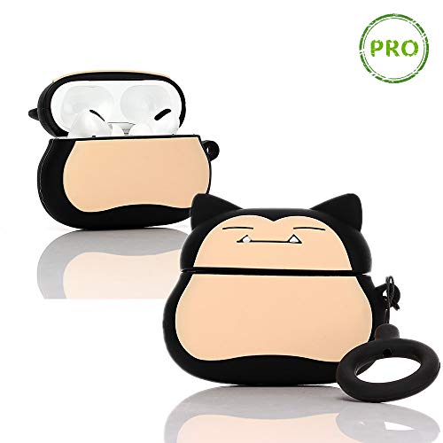 Product Cover ZAHIUS Airpods Pro Silicone Case Funny Cover Compatible for Apple Airpods Pro[3D Cartoon Snorlax Pattern][Designed for Kids Girl and Boys]