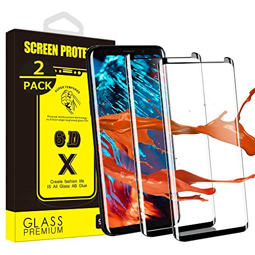 Product Cover [2 Pack] Yoyamo T512 Galaxy S9 Plus Glass Screen Protector,9H Hardness Anti-Scratch Tempered Glass Screen Protector Film for Samsung Galaxy S9 Plus- Case Friendly- Anti-Bubble, Black