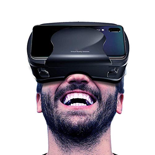 Product Cover Virtual Reality Headset, 3D VR Goggles HD View VR Headset Compatible with 3.5-6.5 Inches Phones Including VR Samsung,VR for iPhone XS/X/8/8 Plus/7/7Plus/6/6Plus/6s/5 Virtual Glasses (Black)
