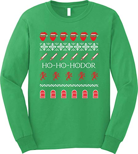 Product Cover GunShowTees Ho Ho Hodor Ugly Christmas GoT Long Sleeve T-Shirt