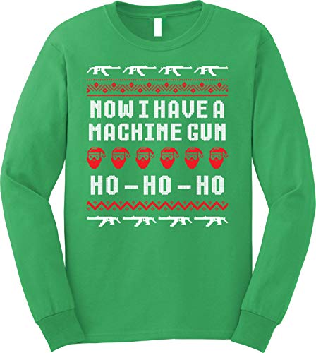 Product Cover GunShowTees Now I Have A Machine Ugly Christmas Long Sleeve T-Shirt