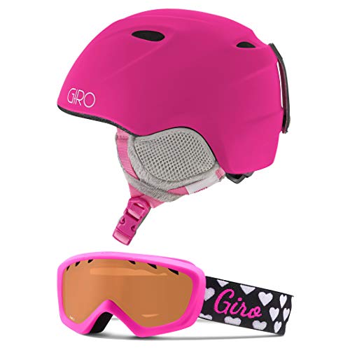 Product Cover Giro Slingshot Kids Snow Helmet Goggle Combo Matte Magenta/Magenta Hearts XS/S (49-52CM)