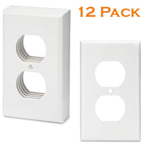 Product Cover Bates- White Outlet Covers, Wall Plates, Pack of 12, Electrical Outlet Cover Plates, Wall Plates for Outlets, Electric Outlet Covers, Wall Plate Cover, Outlet Plate, Plug Cover, Outlet Covers, Power
