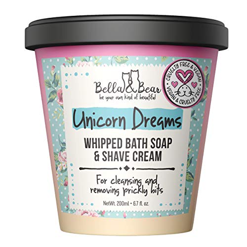 Product Cover Bella and Bear - Unicorn Dreams 3 in 1 - Whipped Bath Soap & Shave Cream - Moisturizer for Women - SLS Free - Cruelty Free - Vegan - 6.7oz