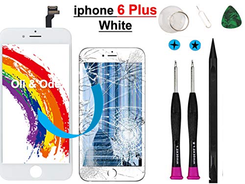 Product Cover Compatible with iPhone 6 Plus Screen Replacement Oli & Ode LCD Digitizer Touch Screen Assembly Set Model No.A1522 A1524 A1593 (White)
