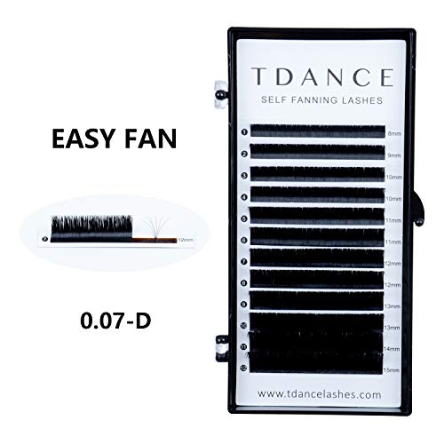 Product Cover TDANCE Eyelash Extension Supplies Rapid Blooming Volume Eyelash Extensions Thickness 0.07 C/D Curl Mix 8-15mm Easy Fan Volume Lashes Self Fanning Individual Eyelashes Extension