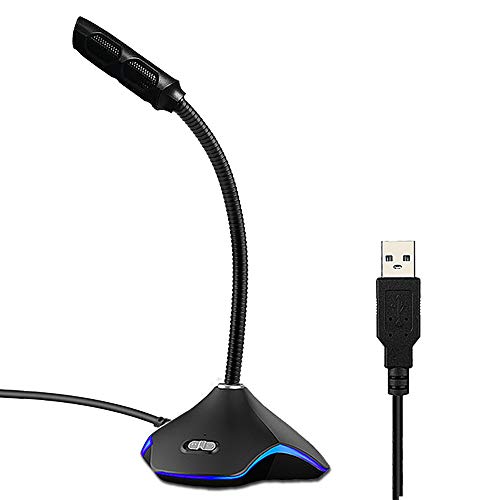 Product Cover XIAOKOA USB Computer Microphone, PC Microphone Plug and Play with Stand, Omnidirectional Condenser PC Laptop Mic Compatible with PC, Laptop, Mac, ps4 - Ideal for Recording, Gaming, Podcast