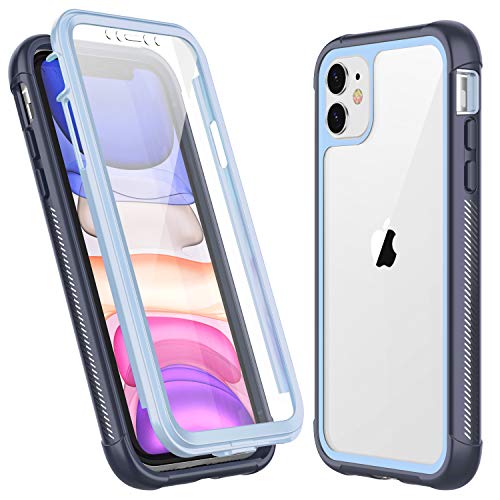 Product Cover Temdan iPhone 11 Case,Full Body Built in Screen Protector Multi-Directional Bumper Case Support Wireless Charging, Heavy Duty Rugged Dropproof Cases for iPhone 11 6.1 inch 2019 (Blue)