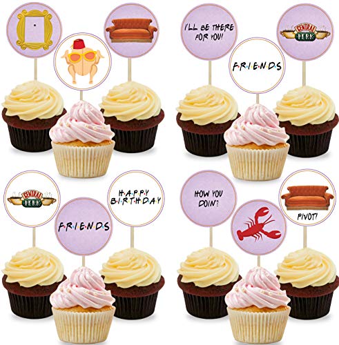 Product Cover 20pcs Friends TV Show Party Cupcake Topper, Pre-Assemble Cupcake Topper Ideal for Friends Theme Birthday Party Decorations Supplies