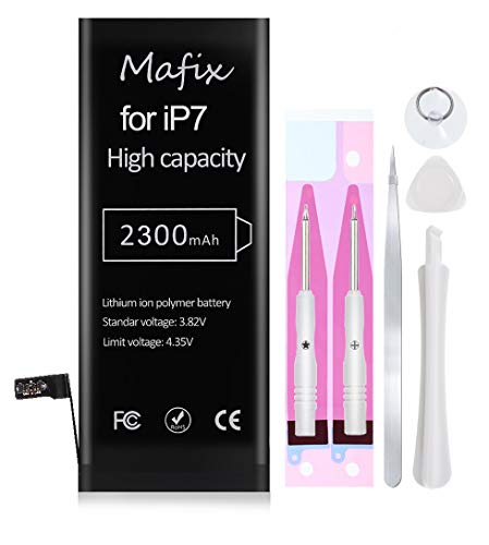 Product Cover 2300mAh Replacement Battery Compatible with iPhone 7 / 7G, Mafix 0 Cycle Li-Polymer High Capacity Replacement Battery with Repair Tools Kits, Adhesive Strips & Instructions